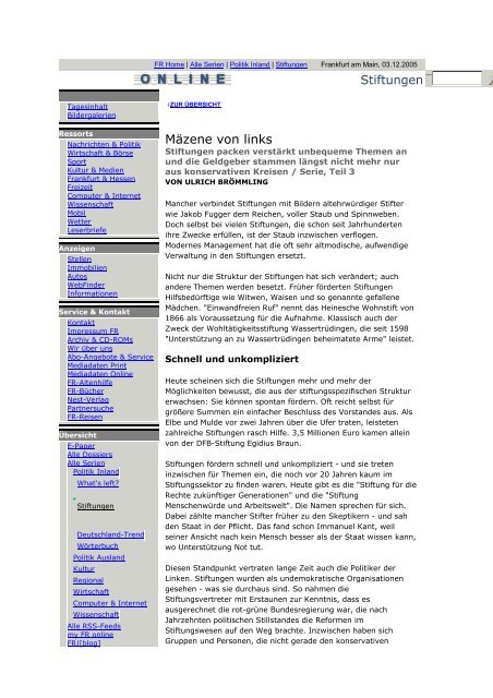 Frankfurter Rundschau - Wau Holland Stiftung